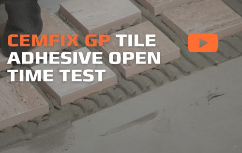 Cemfix GP TILE ADHESIVE OPEN TIME TEST